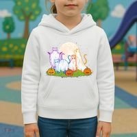 Funny Halloween Ghost Cats Kids Hoodie thumb 3