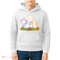 Funny Halloween Ghost Cats Kids Hoodie thumb 4