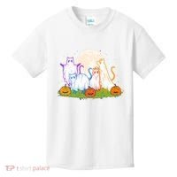 Funny Halloween Ghost Cats Kids T-Shirt thumb 0