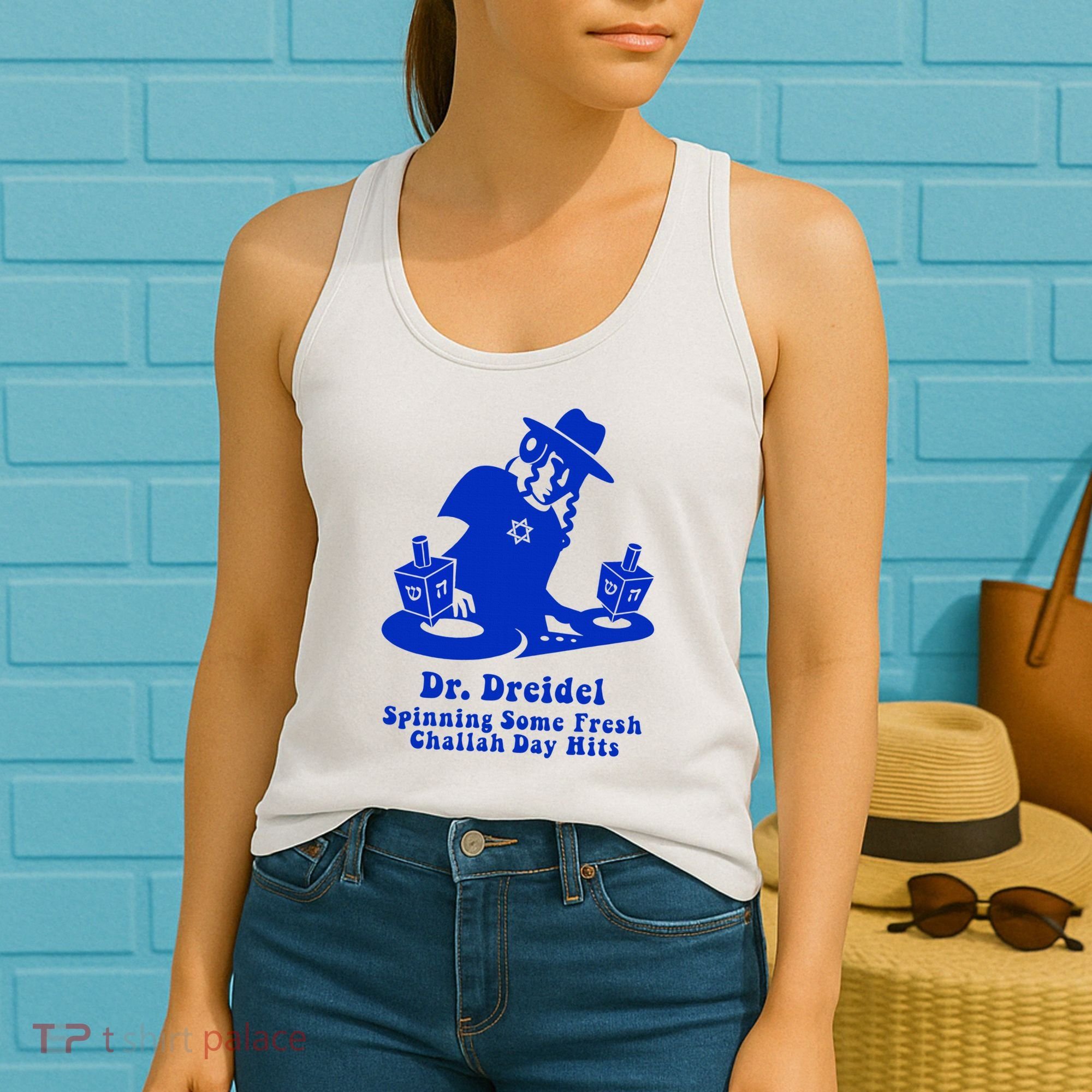 Funny Hanukkah Gift Chanukah DJ Dr. Dreidel Party  Women's Tank Top