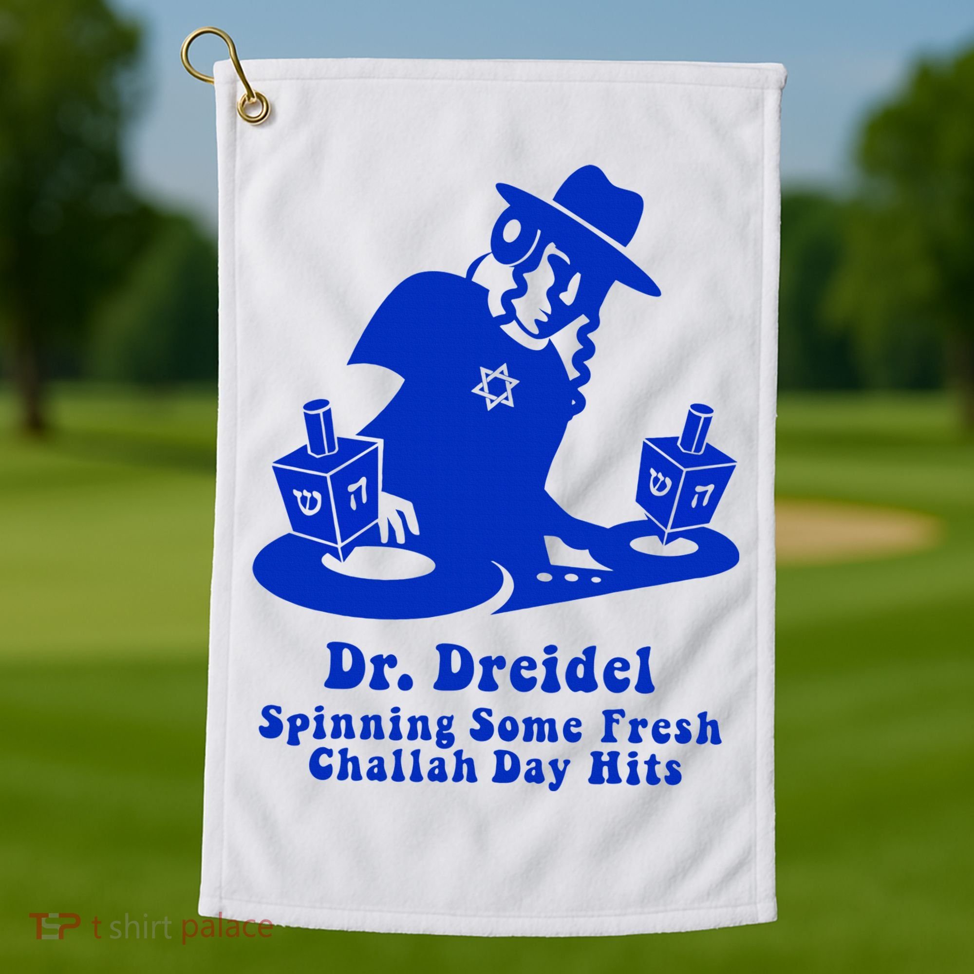 Funny Hanukkah Gift Chanukah DJ Dr. Dreidel Party  Golf Towel