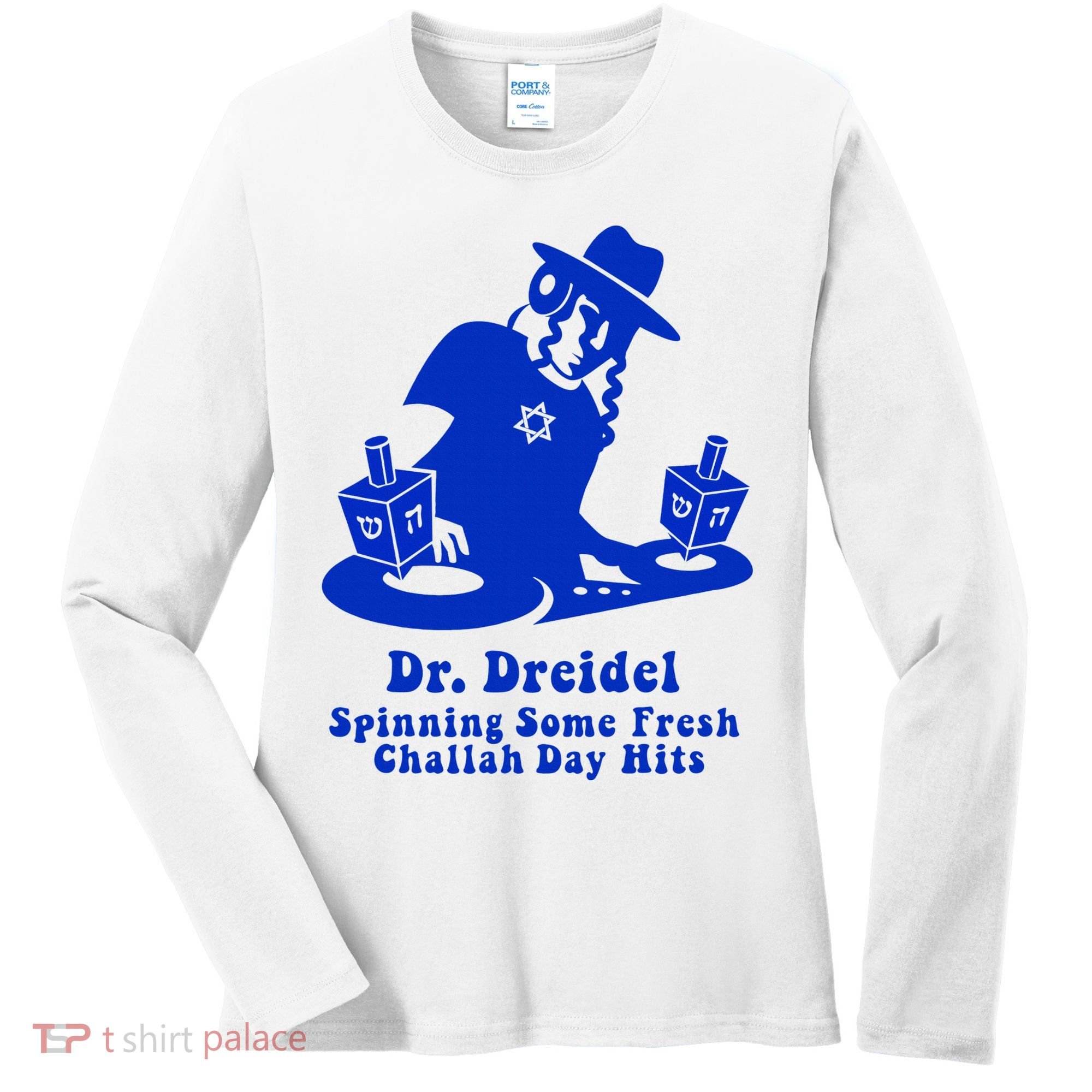 Funny Hanukkah Gift Chanukah DJ Dr. Dreidel Party  Women's Long Sleeve Shirt