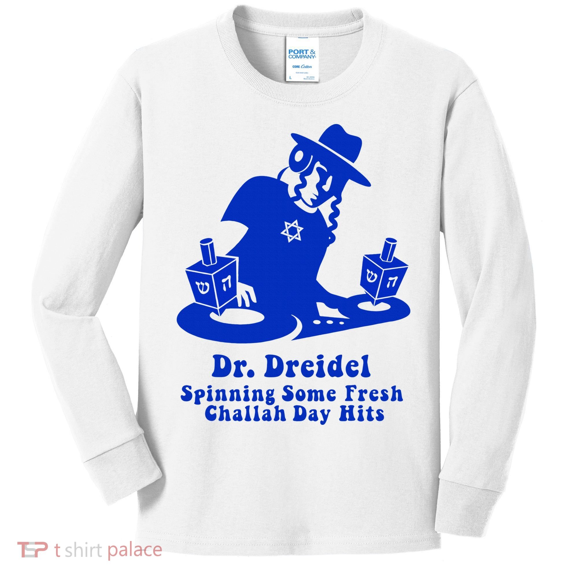 Funny Hanukkah Gift Chanukah DJ Dr. Dreidel Party  Kids Long Sleeve Shirt