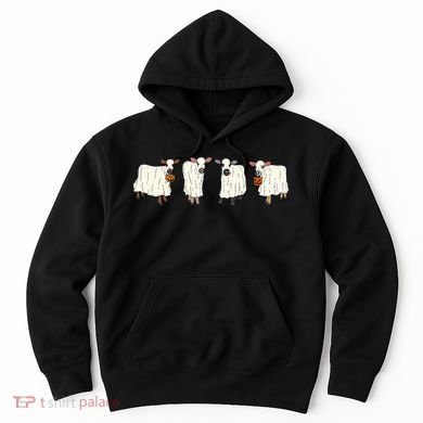 Funny Halloween Ghost Cows Trick Or Treat Cow Lover Hoodie