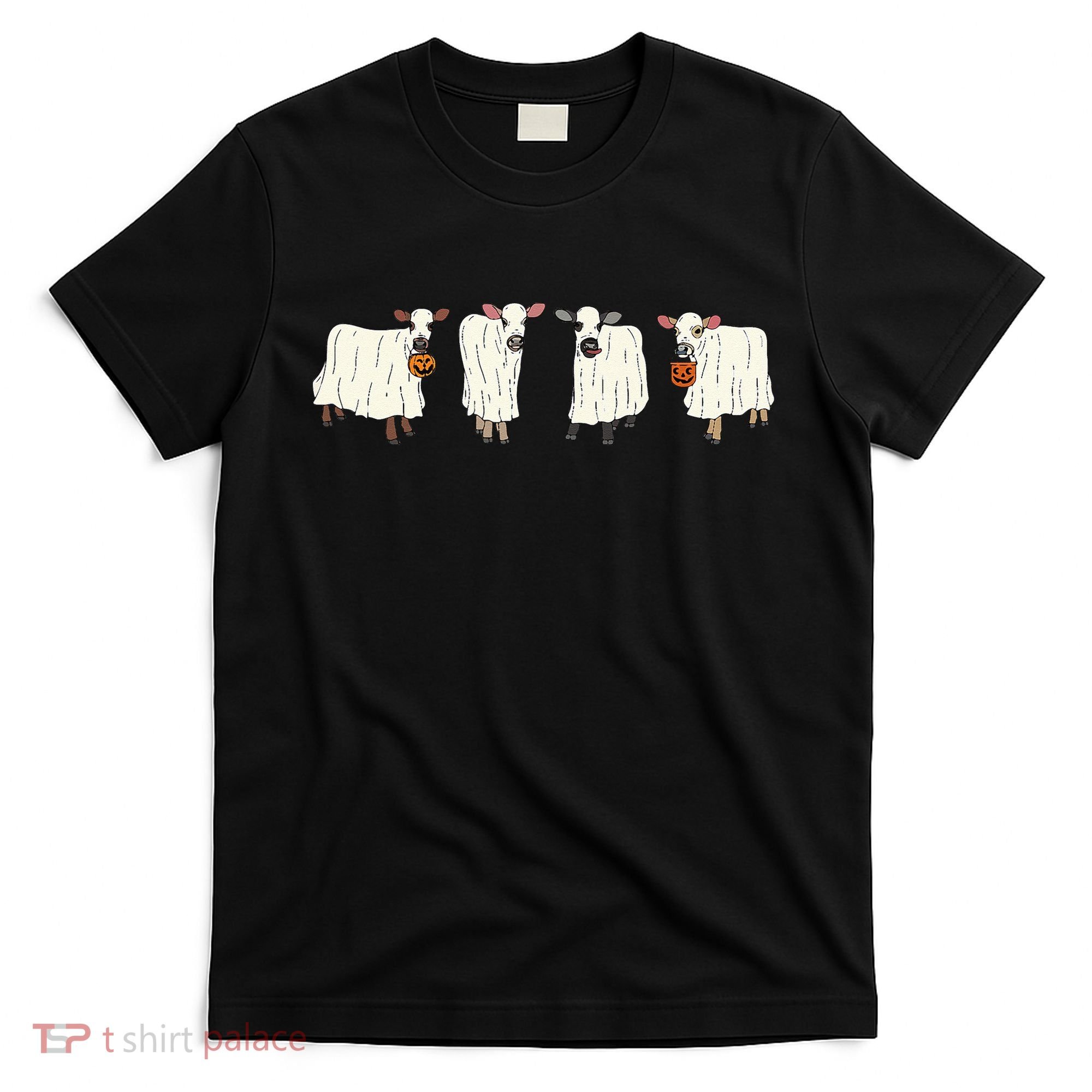 Funny Halloween Ghost Cows Trick Or Treat Cow Lover T-Shirt