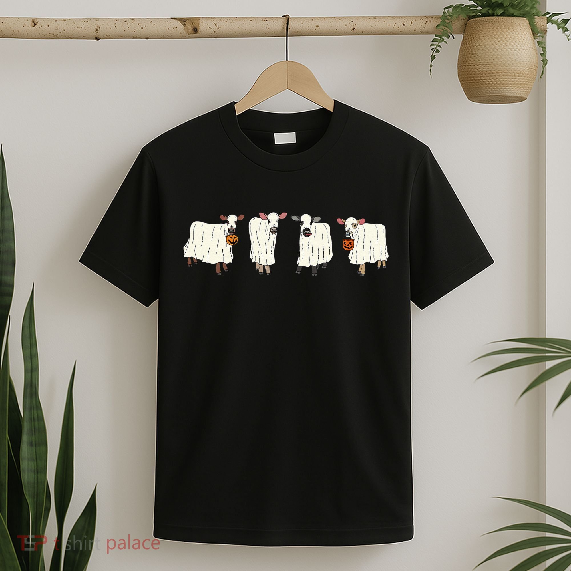 Funny Halloween Ghost Cows Trick Or Treat Cow Lover T-Shirt