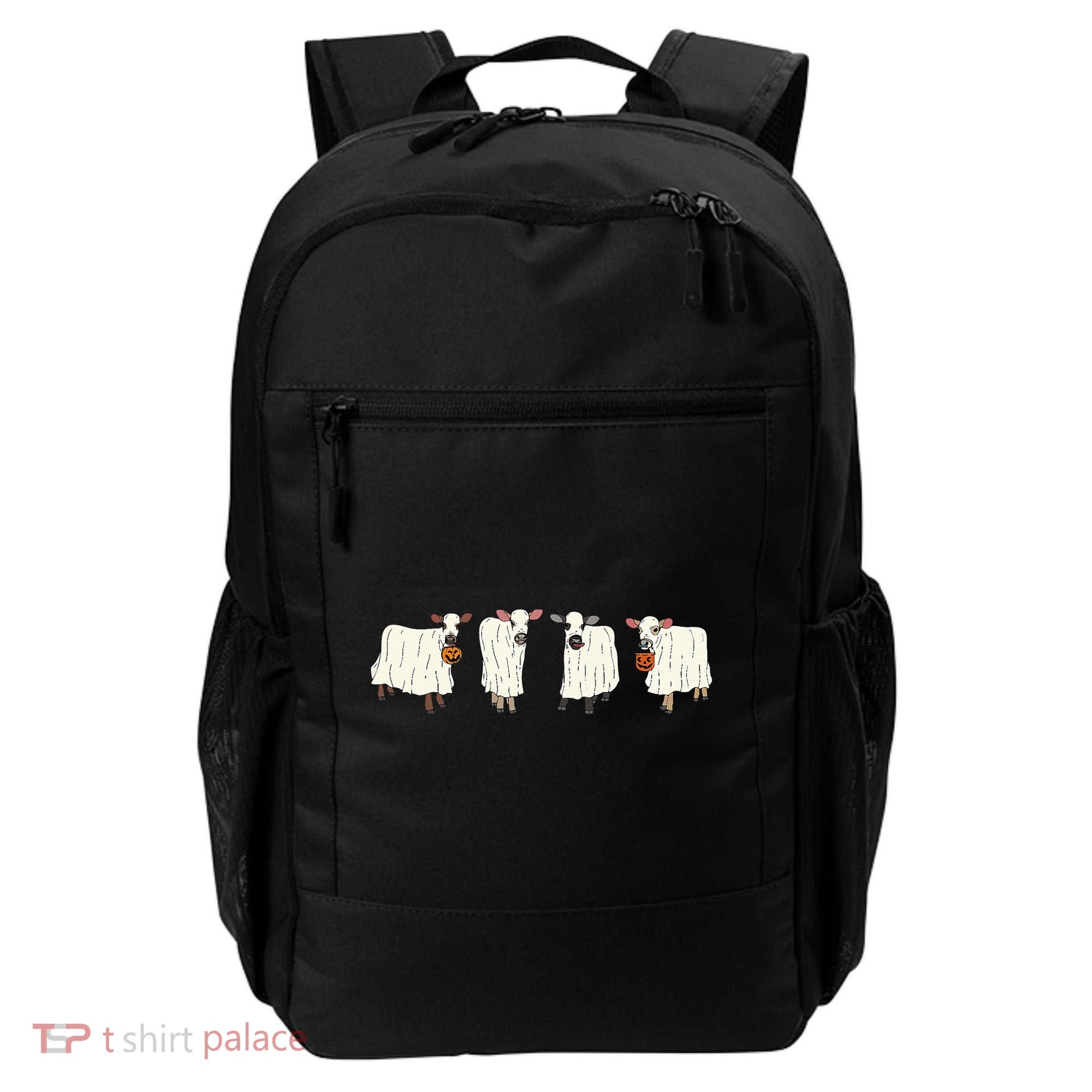 Funny Halloween Ghost Cows Trick Or Treat Cow Lover Backpack