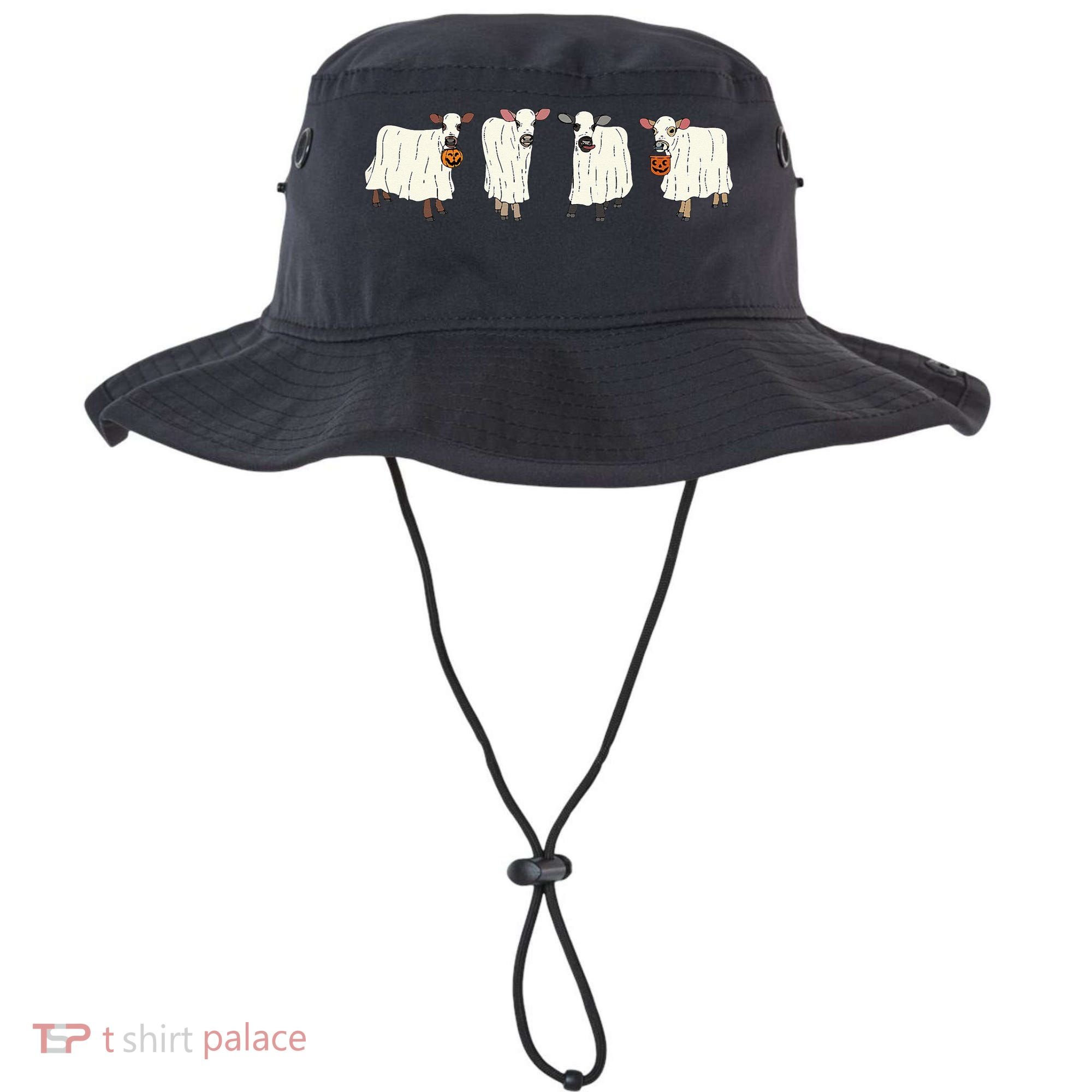Funny Halloween Ghost Cows Trick Or Treat Cow Lover Bucket Hat