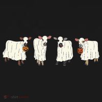 Funny Halloween Ghost Cows Trick Or Treat Cow Lover Women's Hoodie thumb 2