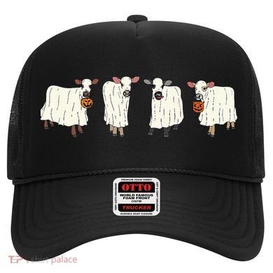 Funny Halloween Ghost Cows Trick Or Treat Cow Lover Hat