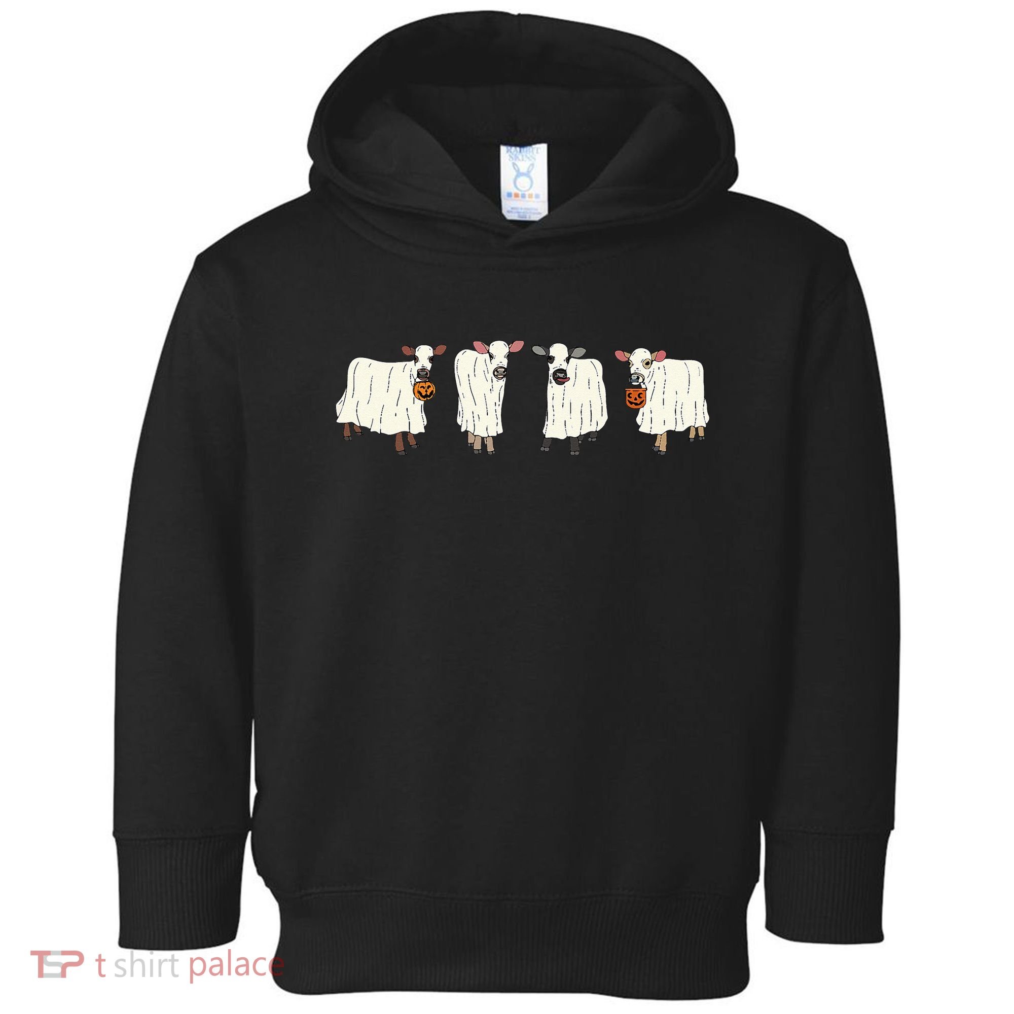 Funny Halloween Ghost Cows Trick Or Treat Cow Lover Toddler Hoodie