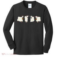 Funny Halloween Ghost Cows Trick Or Treat Cow Lover Kids Long Sleeve Shirt thumb 0