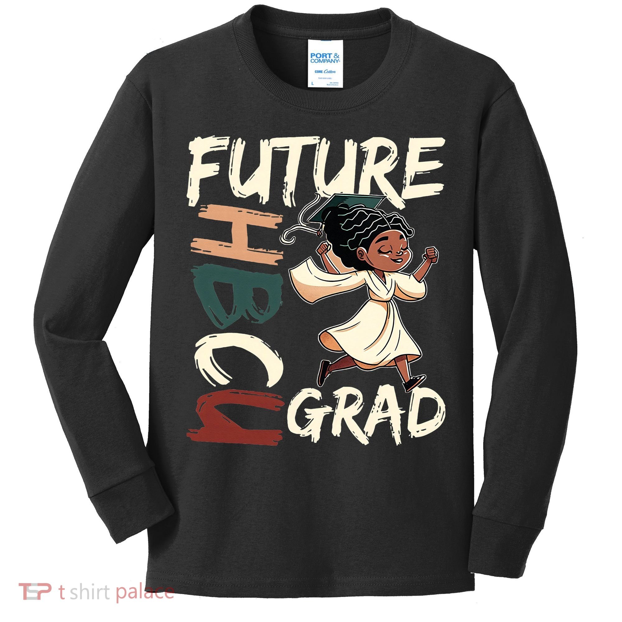 Future HBCU Grad History Black College  Kids Long Sleeve Shirt