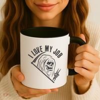 Funny Halloween Grim Reaper I Love My Job Coffee Mug thumb 3
