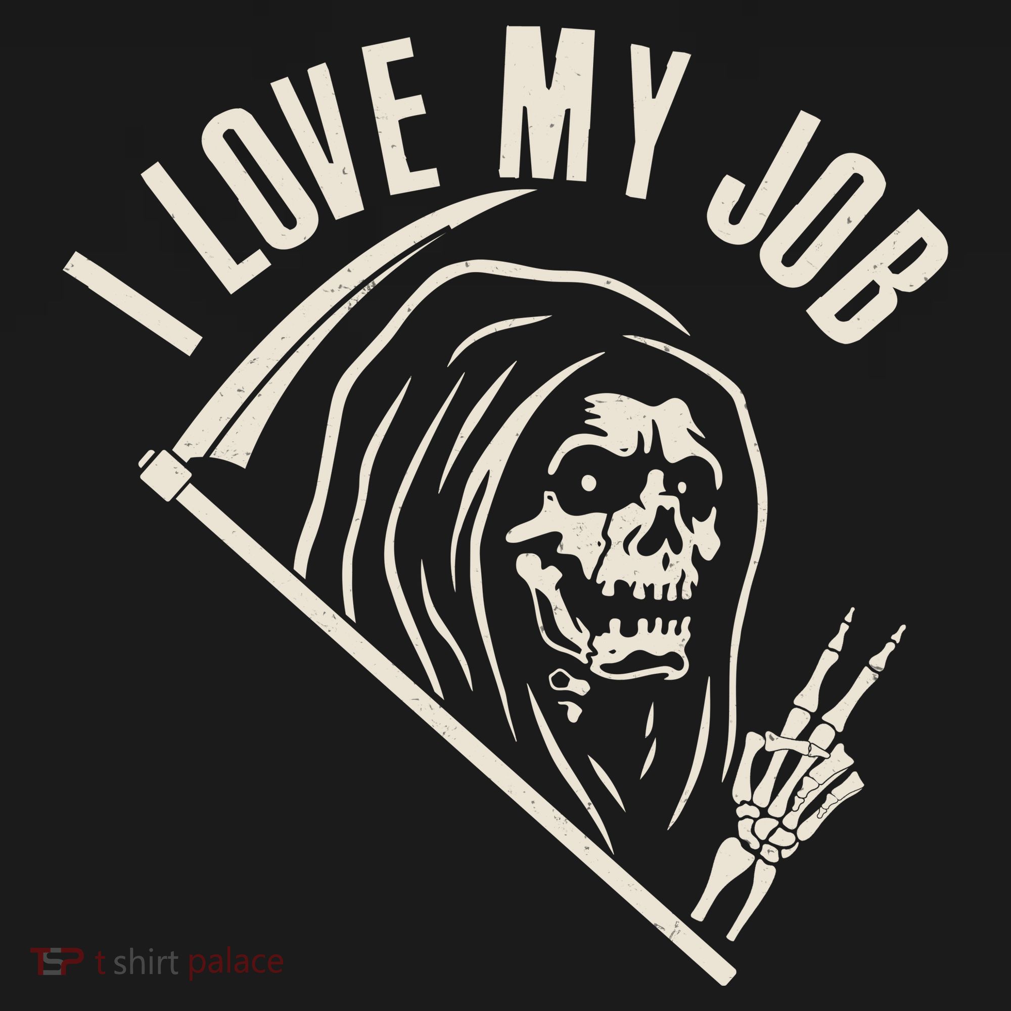 Funny Halloween Grim Reaper I Love My Job Polo
