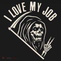Funny Halloween Grim Reaper I Love My Job Ornament thumb 1