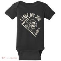 Funny Halloween Grim Reaper I Love My Job Baby Bodysuit thumb 0