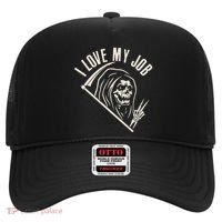 Funny Halloween Grim Reaper I Love My Job Hat thumb 0