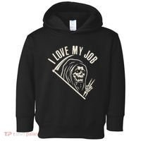 Funny Halloween Grim Reaper I Love My Job Toddler Hoodie thumb 0