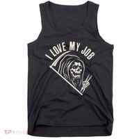 Funny Halloween Grim Reaper I Love My Job Tank Top thumb 0