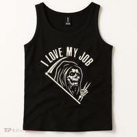 Funny Halloween Grim Reaper I Love My Job Tank Top thumb 2