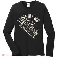 Funny Halloween Grim Reaper I Love My Job Women's Long Sleeve Shirt thumb 0