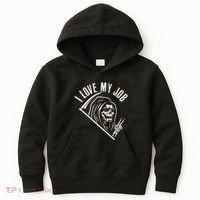 Funny Halloween Grim Reaper I Love My Job Kids Hoodie thumb 0