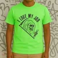 Funny Halloween Grim Reaper I Love My Job T-Shirt thumb 3