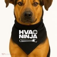 Funny HVAC Gift For Cool Technician Air Condition Lover USA-Made Doggie Bandana thumb 1