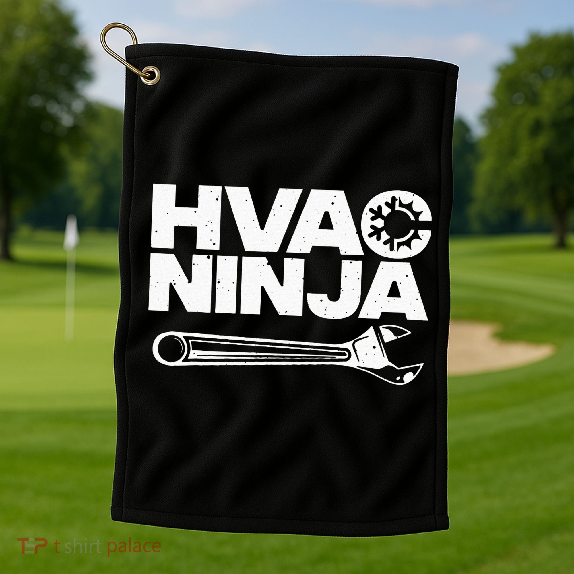 Funny HVAC Gift For Cool Technician Air Condition Lover Golf Towel
