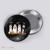 Funny Husky Ghost Dogs Halloween Husky Dog Mom Husky Lover Button thumb 0