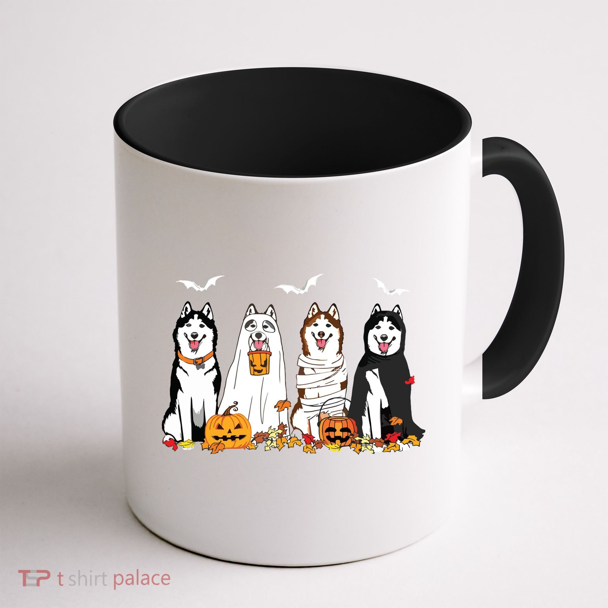 Funny Husky Ghost Dogs Halloween Husky Dog Mom Husky Lover Coffee Mug