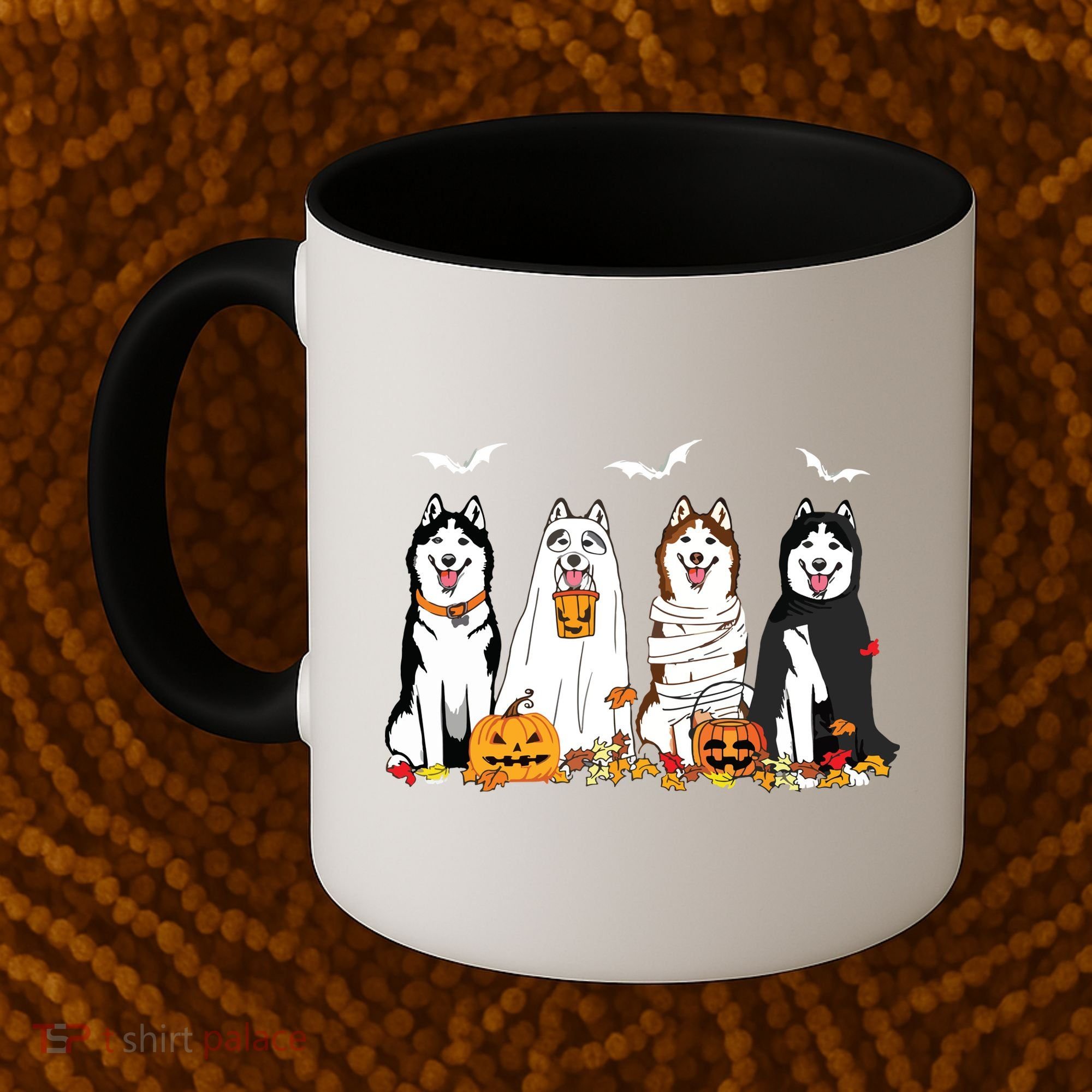 Funny Husky Ghost Dogs Halloween Husky Dog Mom Husky Lover Coffee Mug