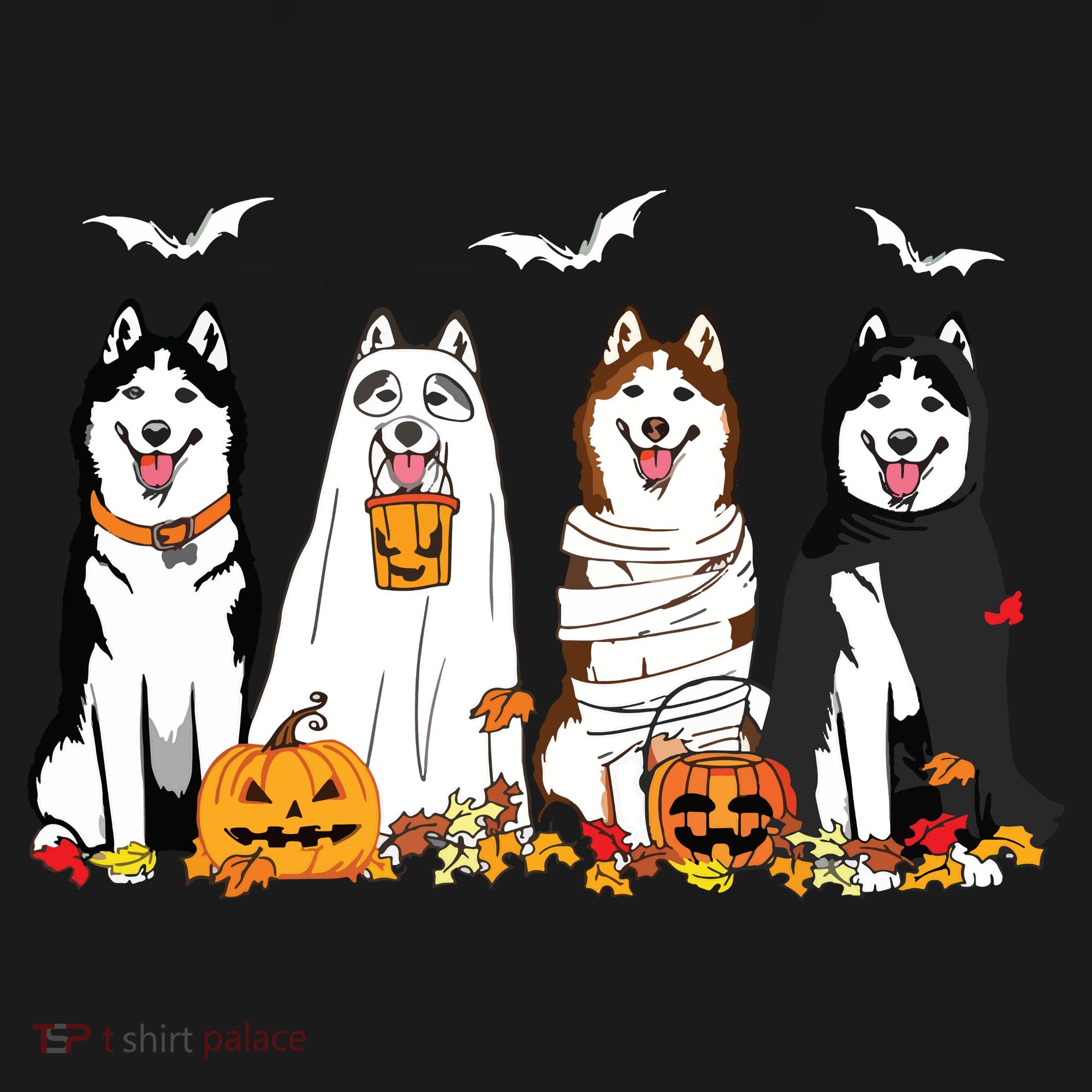 Funny Husky Ghost Dogs Halloween Husky Dog Mom Husky Lover Women's Tank Top