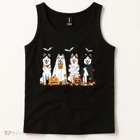 Funny Husky Ghost Dogs Halloween Husky Dog Mom Husky Lover Tank Top thumb 2