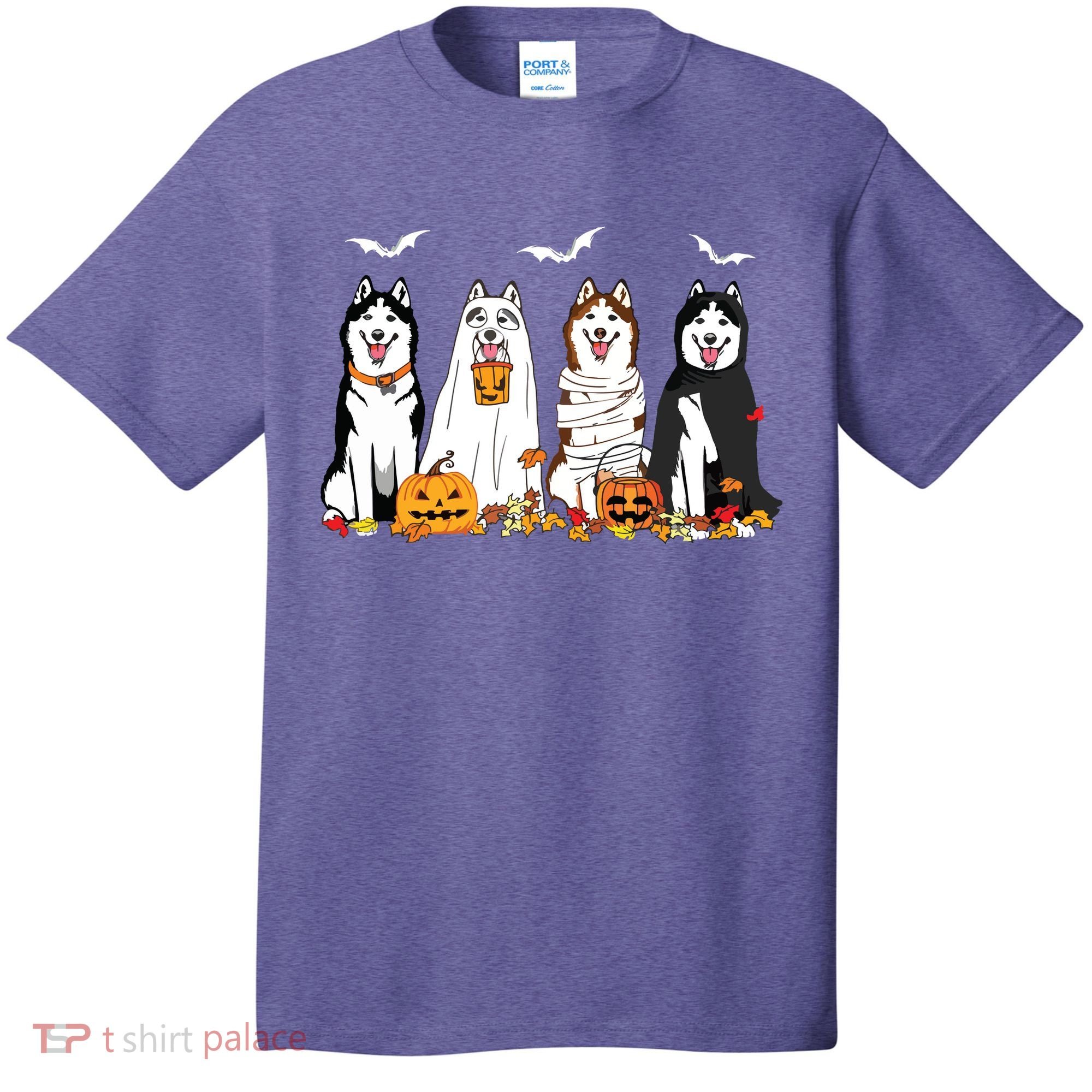 Funny Husky Ghost Dogs Halloween Husky Dog Mom Husky Lover T-Shirt
