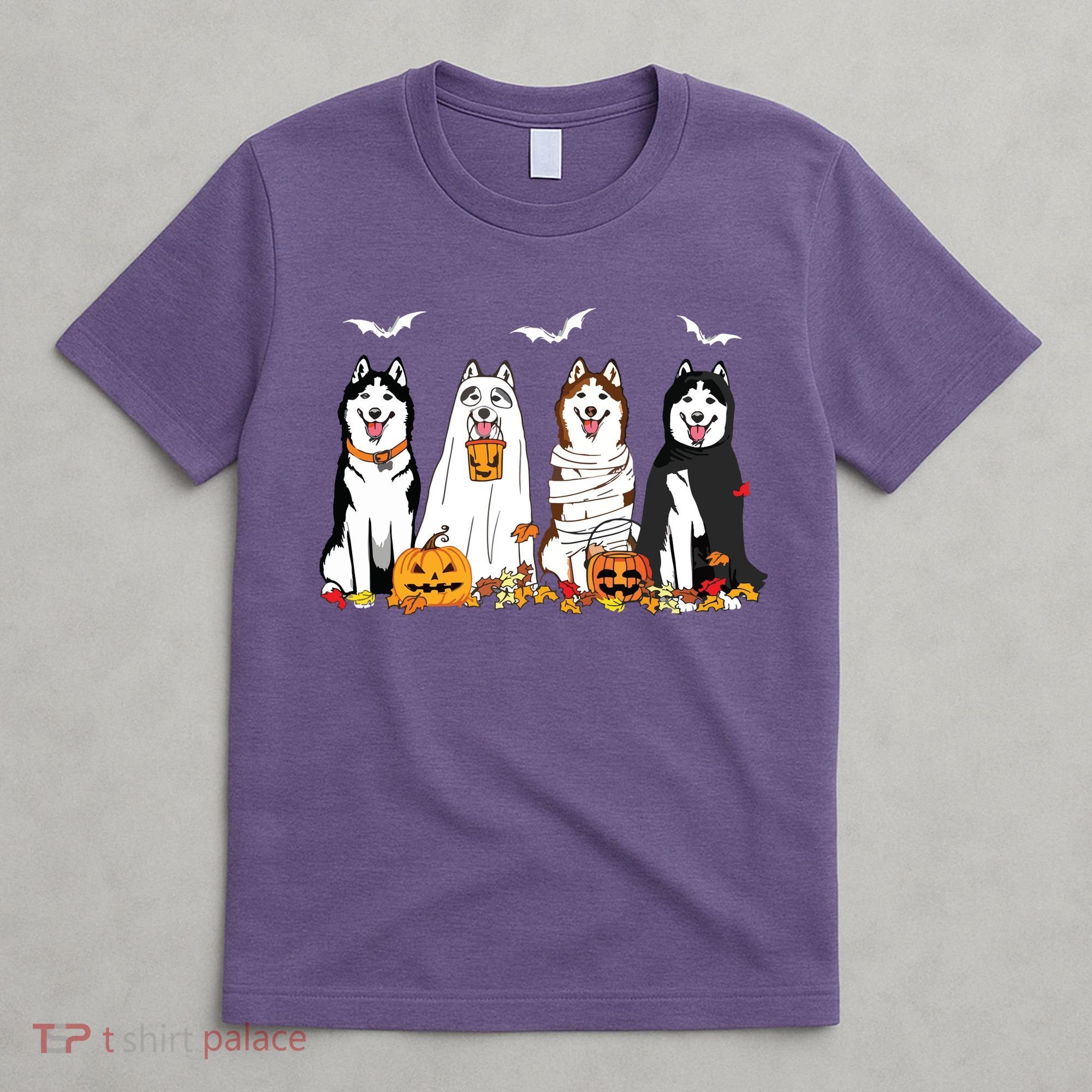 Funny Husky Ghost Dogs Halloween Husky Dog Mom Husky Lover T-Shirt
