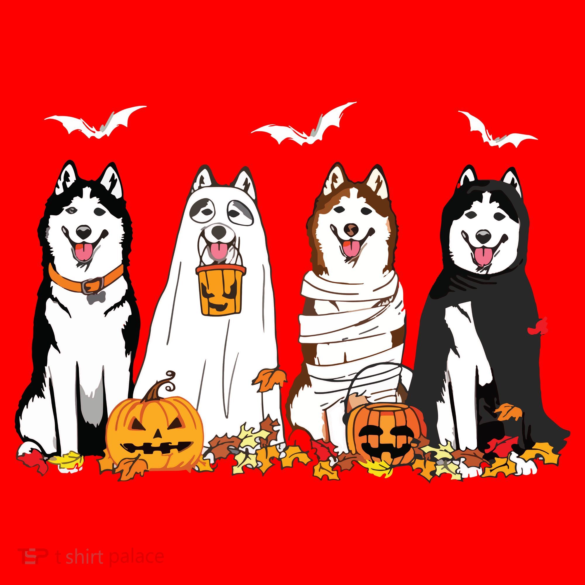 Funny Husky Ghost Dogs Halloween Husky Dog Mom Husky Lover Santa Hat
