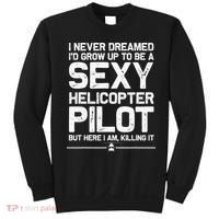Funny Helicopter Gift Women Cool Sexy Helicopter Pilot Sweatshirt thumb 0