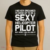 Funny Helicopter Gift Women Cool Sexy Helicopter Pilot T-Shirt thumb 3