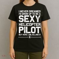 Funny Helicopter Gift Women Cool Sexy Helicopter Pilot T-Shirt thumb 4