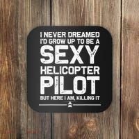Funny Helicopter Gift Women Cool Sexy Helicopter Pilot Coaster thumb 0