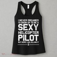 Funny Helicopter Gift Women Cool Sexy Helicopter Pilot Women's Tank Top thumb 3