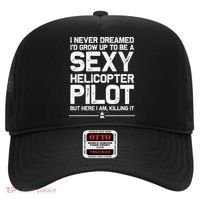 Funny Helicopter Gift Women Cool Sexy Helicopter Pilot Hat thumb 0
