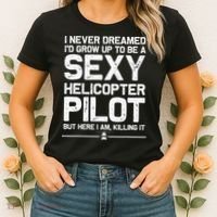 Funny Helicopter Gift Women Cool Sexy Helicopter Pilot Women's T-Shirt thumb 2