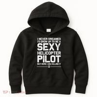 Funny Helicopter Gift Women Cool Sexy Helicopter Pilot Kids Hoodie thumb 0