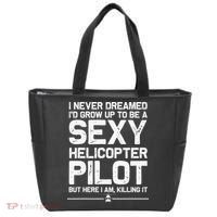 Funny Helicopter Gift Women Cool Sexy Helicopter Pilot Tote Bag thumb 0