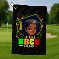 Future Hbcu Grad Black Girl Graduation Hbcu Golf Towel thumb 1