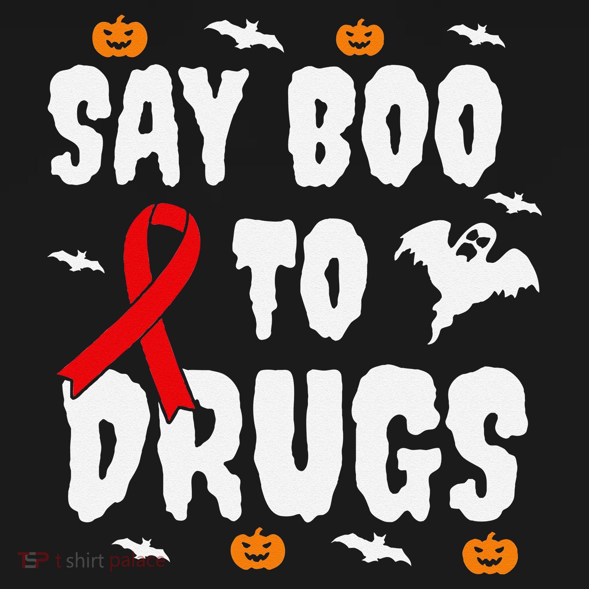 Funny Halloween Gift Say Boo To Drugs Awareness Red Ribbon Women's Tank Top