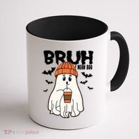 Funny Halloween Ghost Bruh I Mean Boo Coffee Mug thumb 1